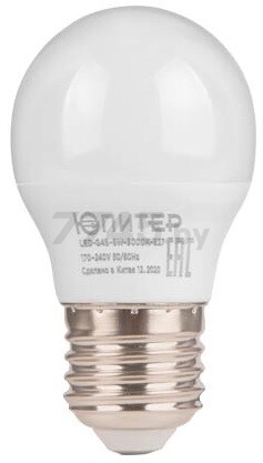 Лампа светодиодная E27 ЮПИТЕР Люкс G45 6 Вт 4000К (JP5145-41)